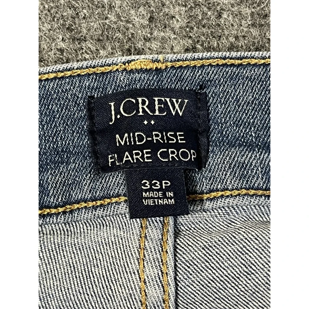 J.Crew midrise Flare Crop‎ Jeans Women 33p Blue Light Wash